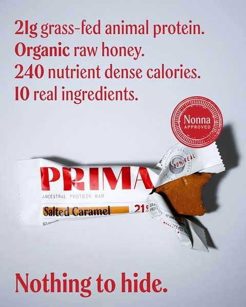 A clean, high-contrast product shot of a protein bar in 4:5 ratio, utilizing bold typography to highlight nutritional facts and brand credibility.